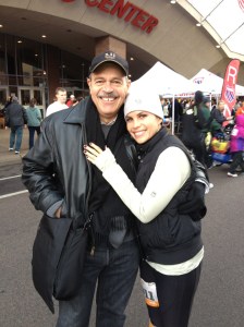 Dr. Bashioum with his daughter Ashley at the Thanksgiving Day Turkey Trot.
