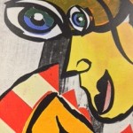 Picasso-type Bashioum painting close-up before